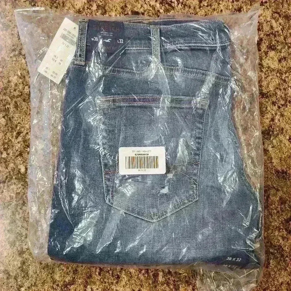 Men's Hollister Advanced Stretch Skinny Fit Distressed Blue Jeans Sz 36×32 - Picture 6 of 8